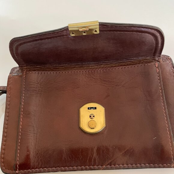 Vintage Men Genuine Leather Clutch Bag Business Handbag Wrist Wallet - Picture 4 of 6